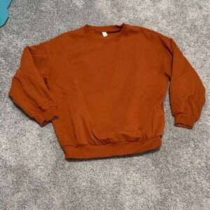 Women's Warm Brown/Rust Oversized Crewneck Sweater